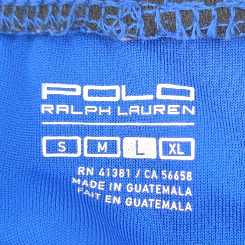 POLO RALPH LAUREN TRACK PANTS MENS LARGE BLUE BLACK POCKETS PERFORMANCE ATHLETIC